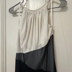[Tadashi Shoji] Black and White Halter Top Long Dress - Size 6